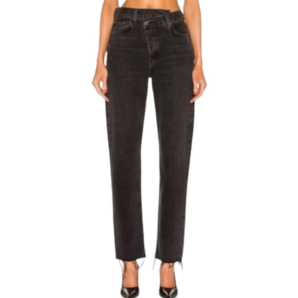 AGOLDE Criss Cross Straight Jeans in Shambles Washed Black‎ Size 31 New!!!
